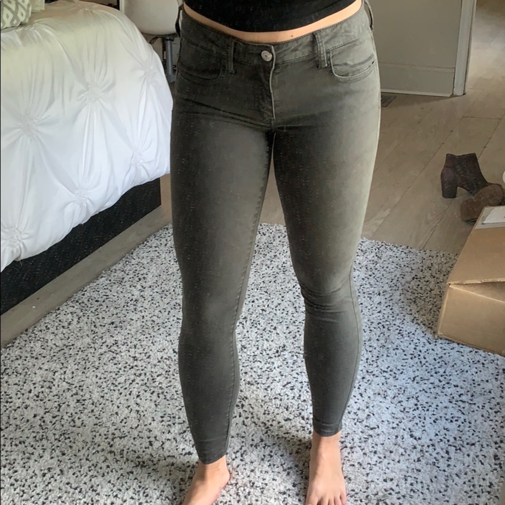 American Eagle Army Green Super Stretch Jeggings
